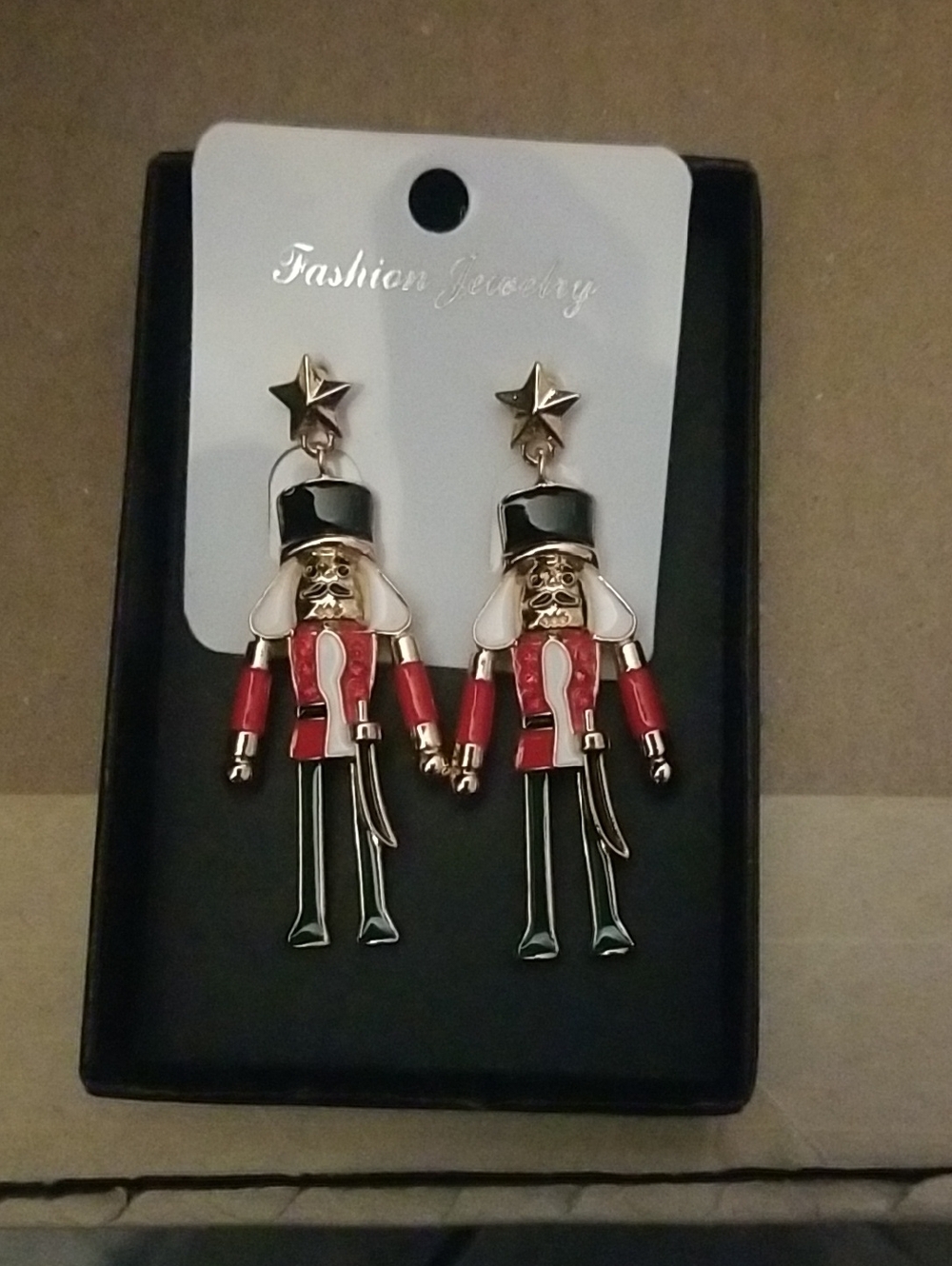 Fashion Jewelry Red and Black Nutcracker Drop Earrings